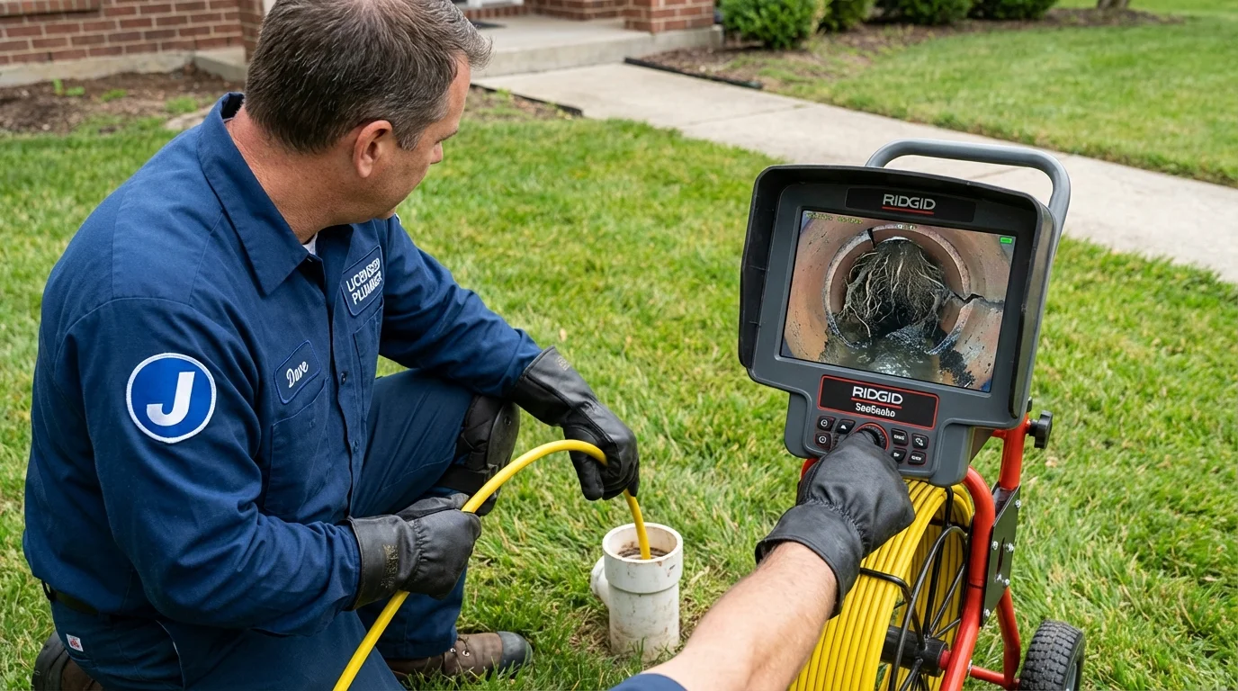 Sewer camera inspection being performed by Johns Plumbing LLC in Odessa